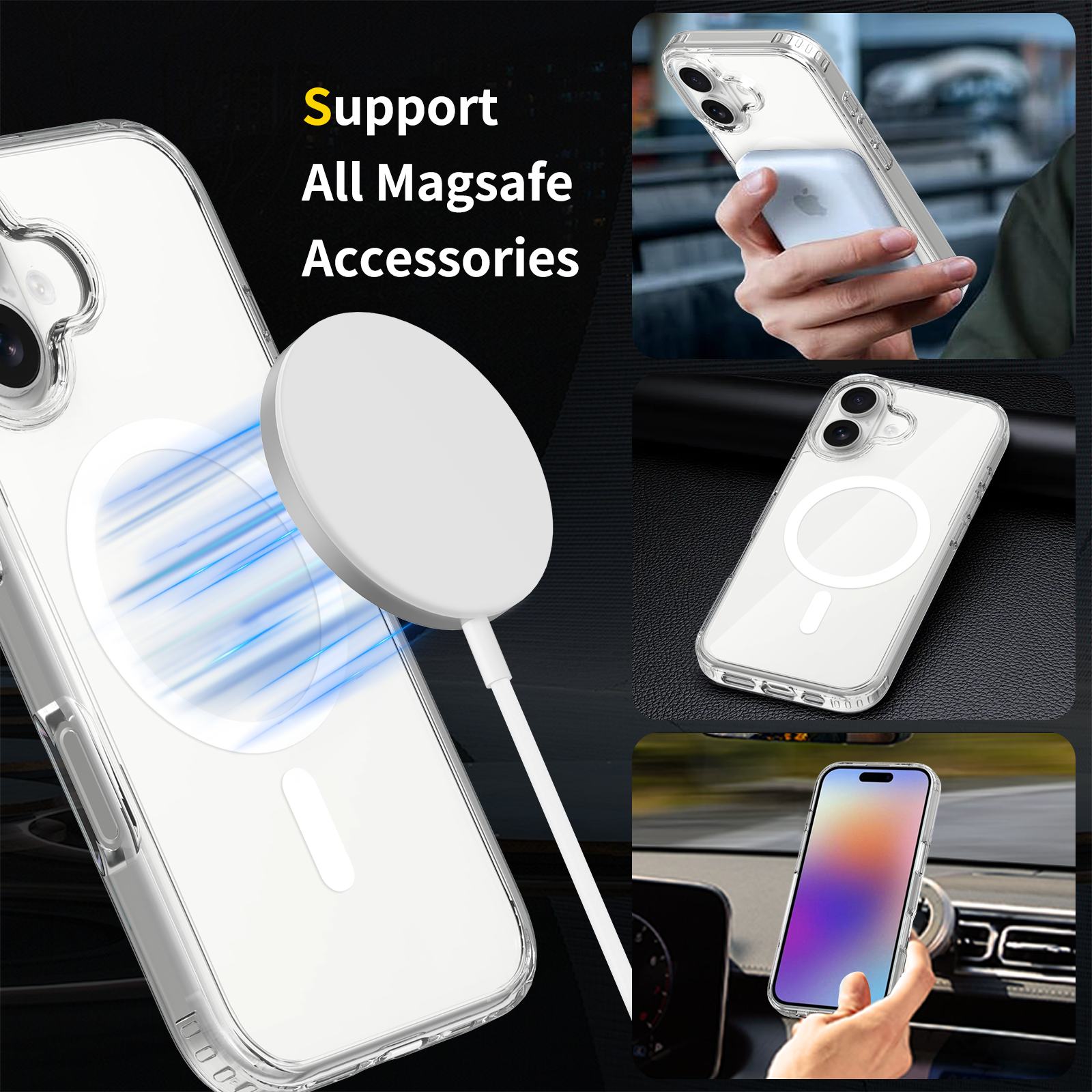 TPU+PC Clear Magnetic Case for iPhone 17 Pro Max - Detail View 3
